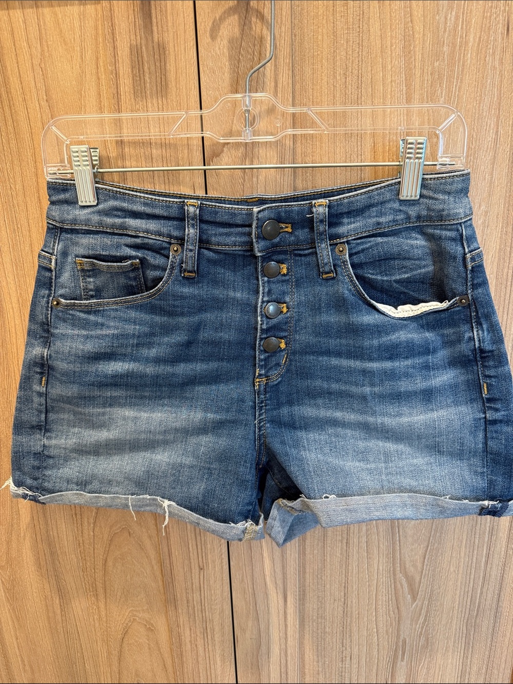 Universal Thread High-Rise Stretch Denim Button-Front Women's Shorts